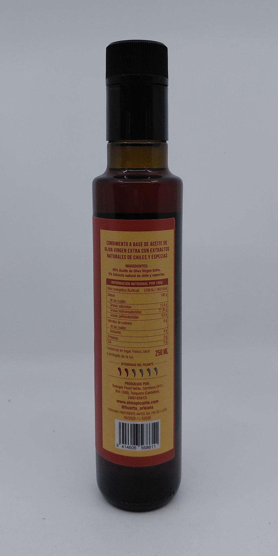 Aceite de Oliva Picante con Especias Mediterráneas 250 ml HUERTA ORLEANS