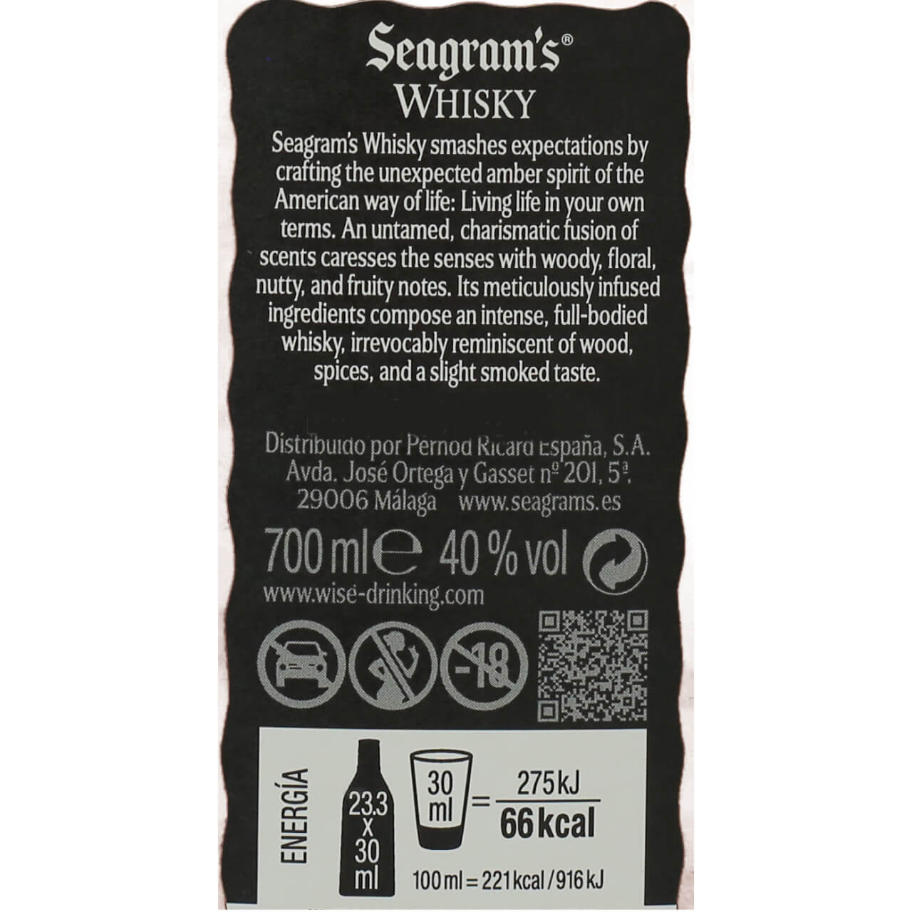 Whisky SEAGRAM'S Premium 70 cl