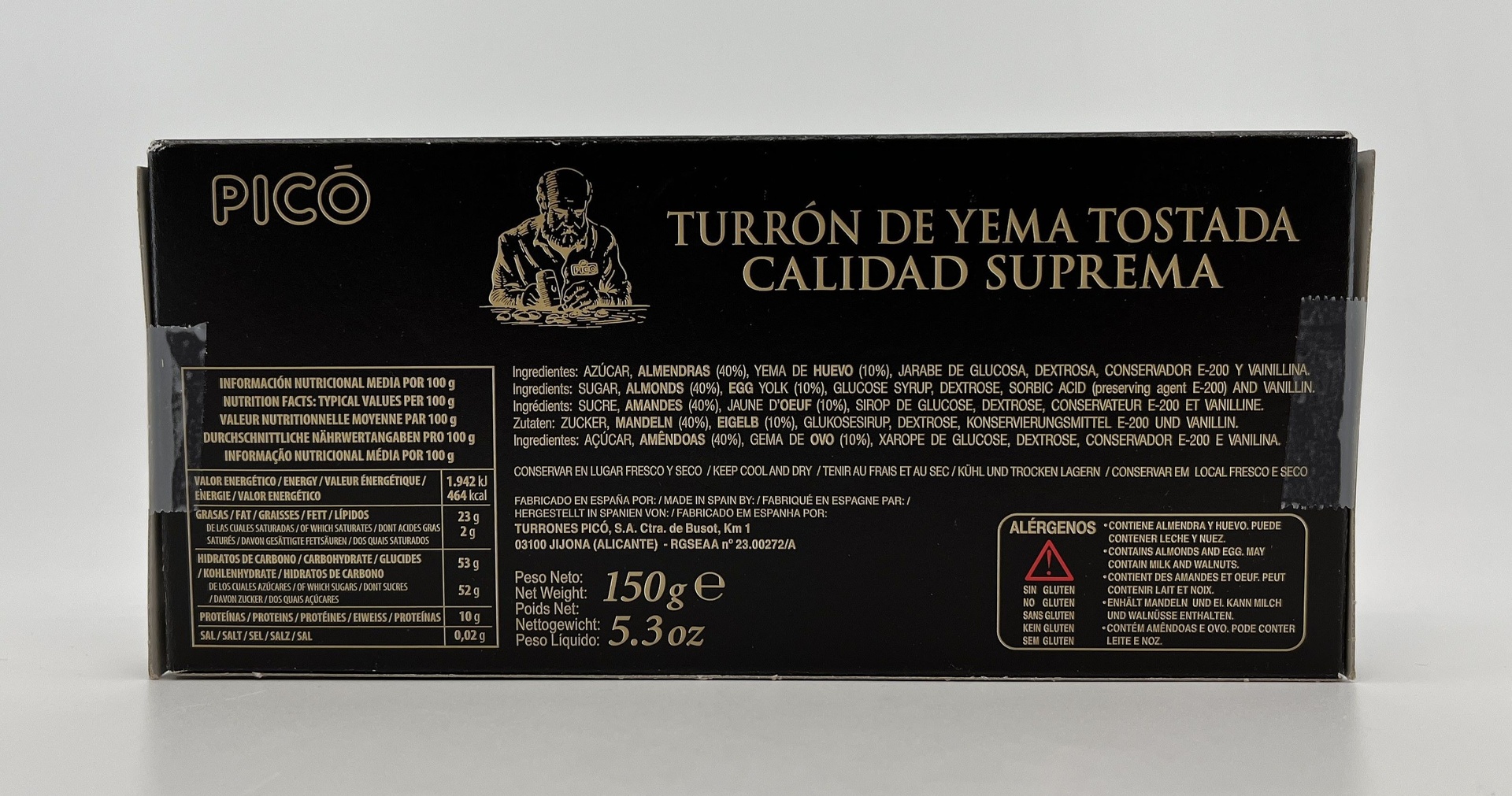 Turrón Yema Tostada Alta Selección 150 g PICÓ