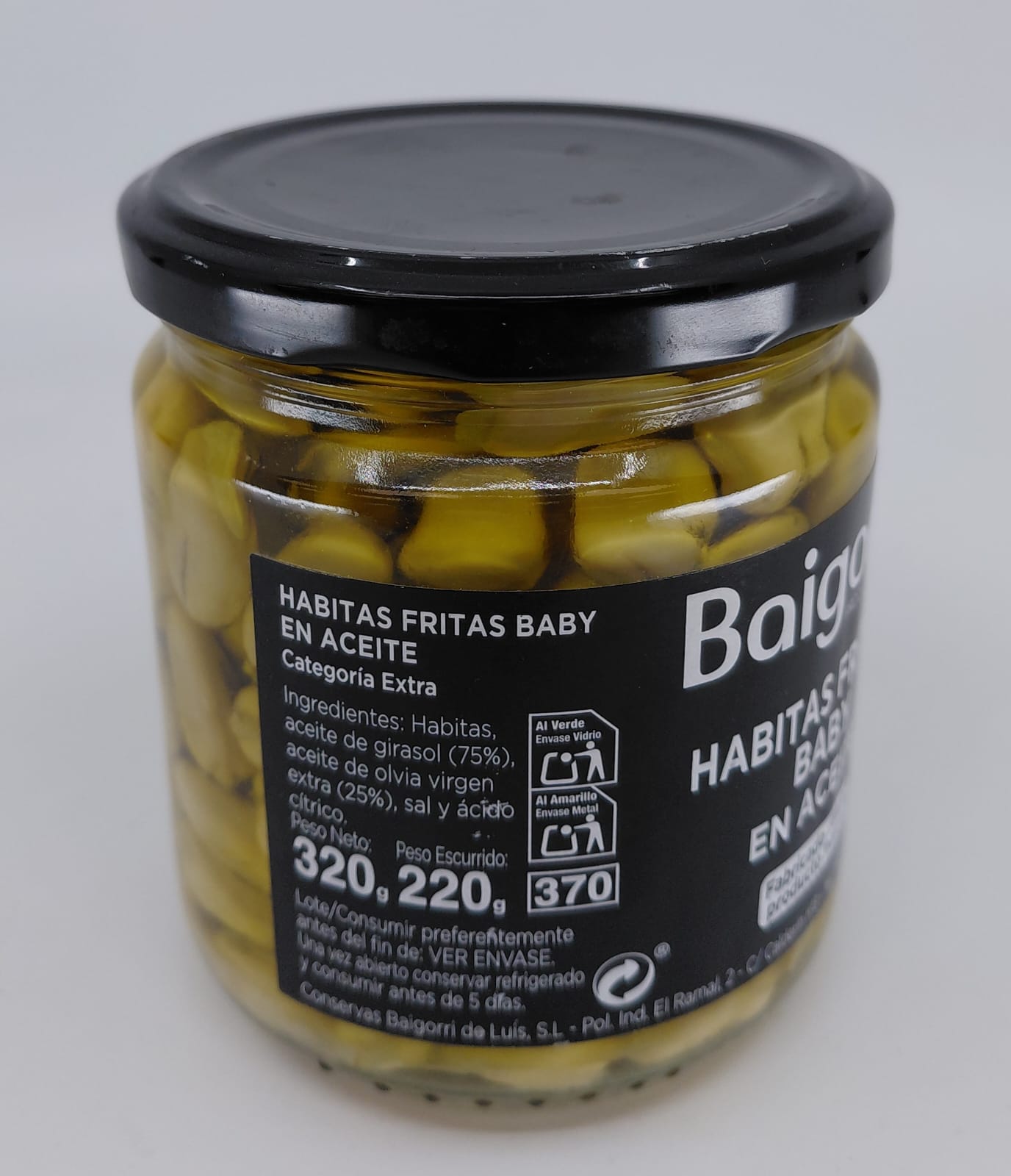 Tarro Habitas Baby en Aceite 320 g Neto ANDRÉS BAIGORRI