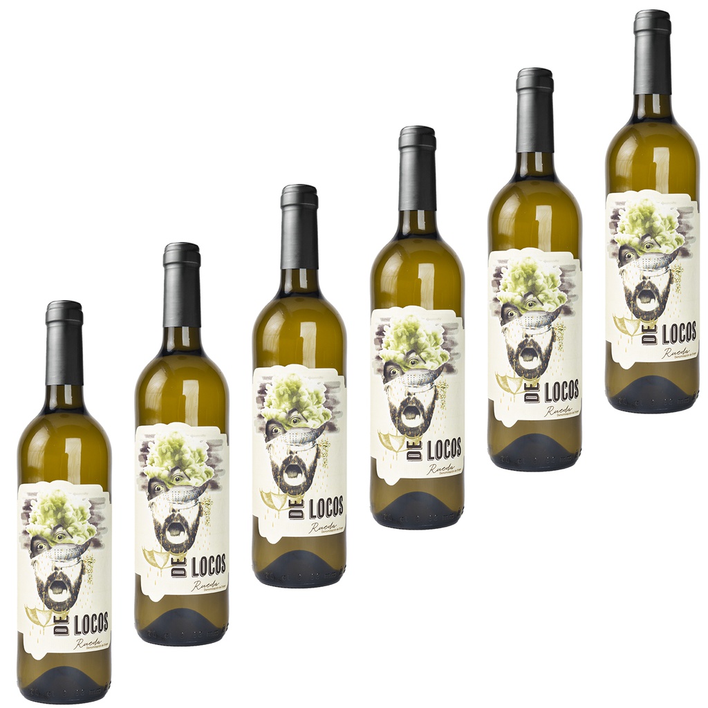 CAJA 6 BOTELLAS VINO BLANCO RUEDA DE LOCOS