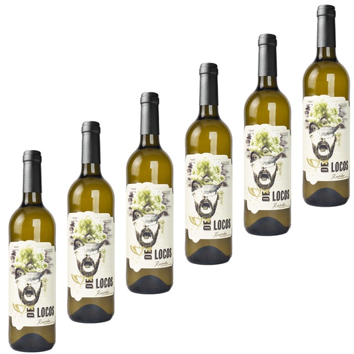 [2DLRX6] CAJA 6 BOTELLAS VINO BLANCO RUEDA DE LOCOS