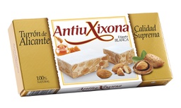 [6ABAX15] Turrón Alicante Etiqueta Blanca Calidad Suprema 150 g ANTIU XIXONA
